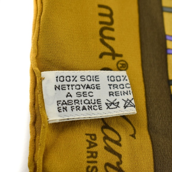 CARTIER Goldenrod, "Double C" Logo Silk Scarf (nn) - Picture 8 of 8